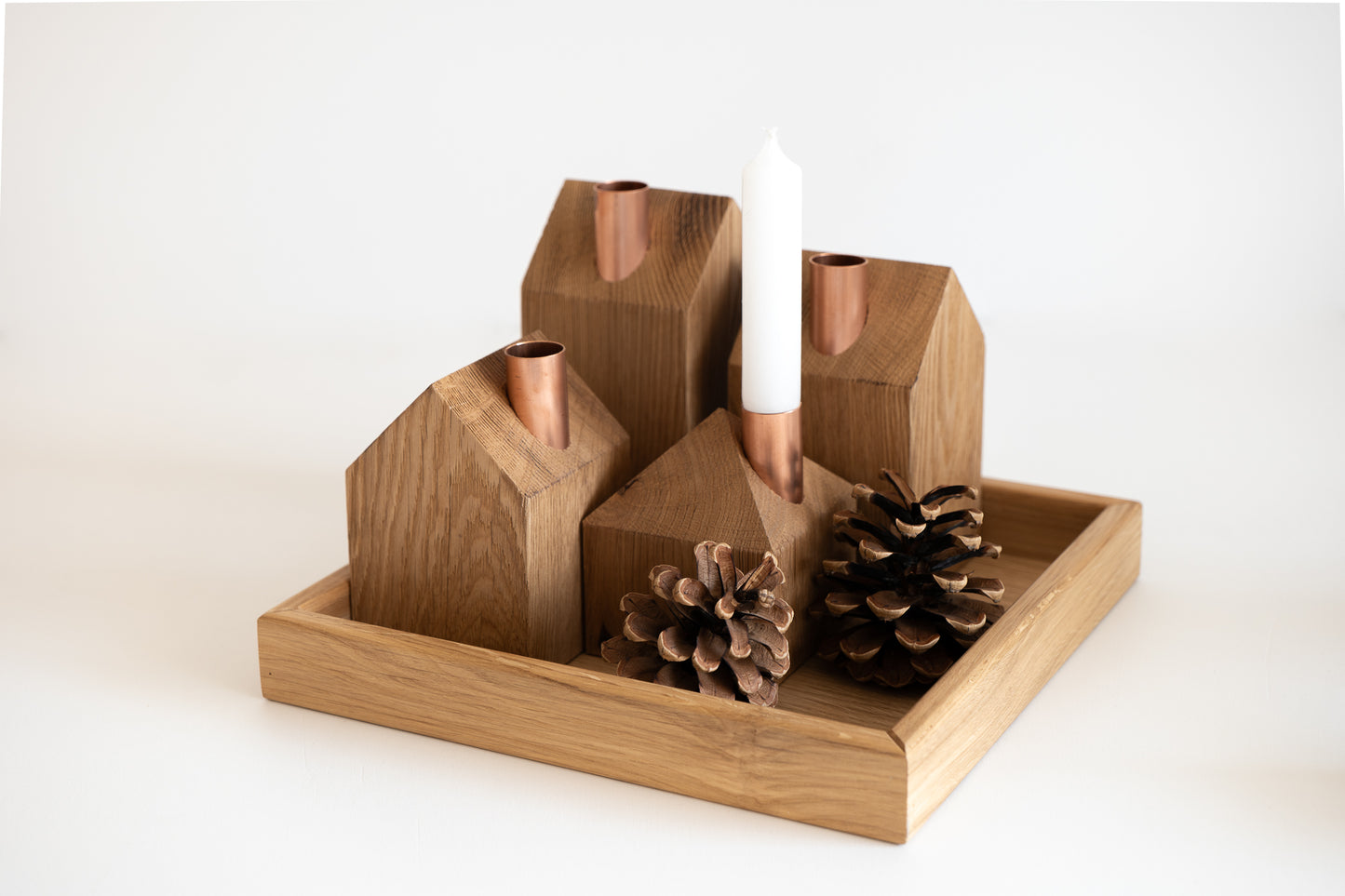 Moderns Advent wreath RUSTIC OAK