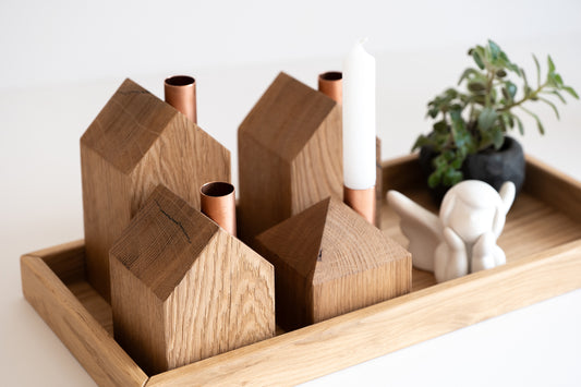 Moderns Advent wreath RUSTIC OAK