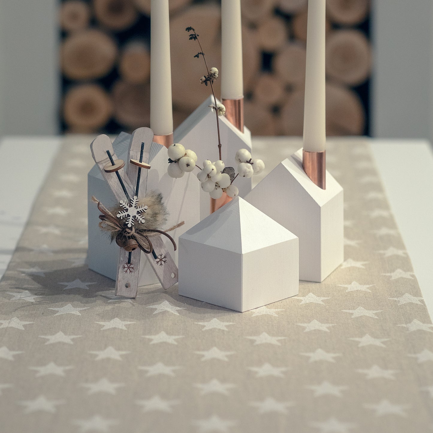 Moderns Advent wreath WHITE CHRISTMAS