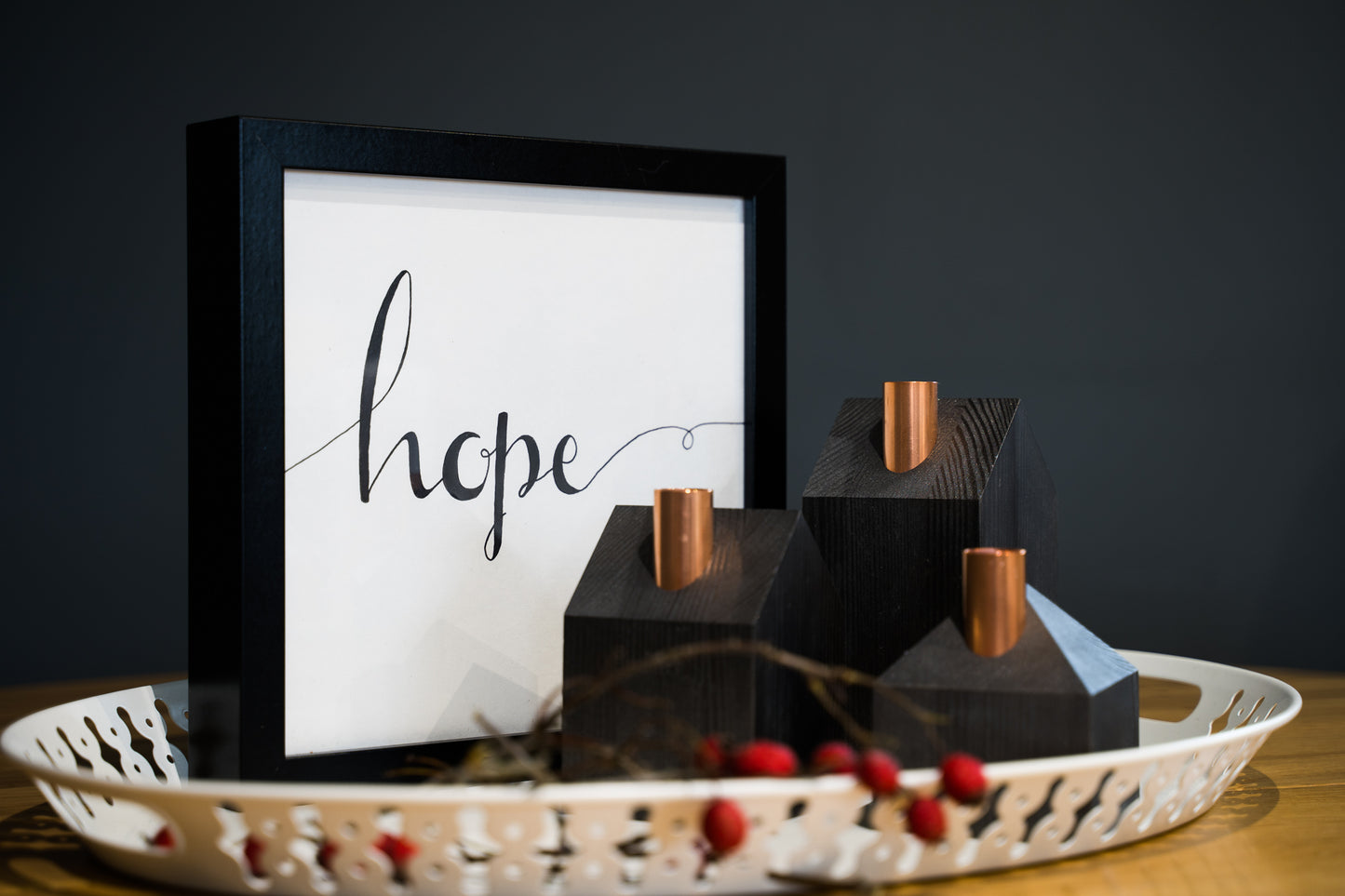 Modern Advent wreath ALL BLACK