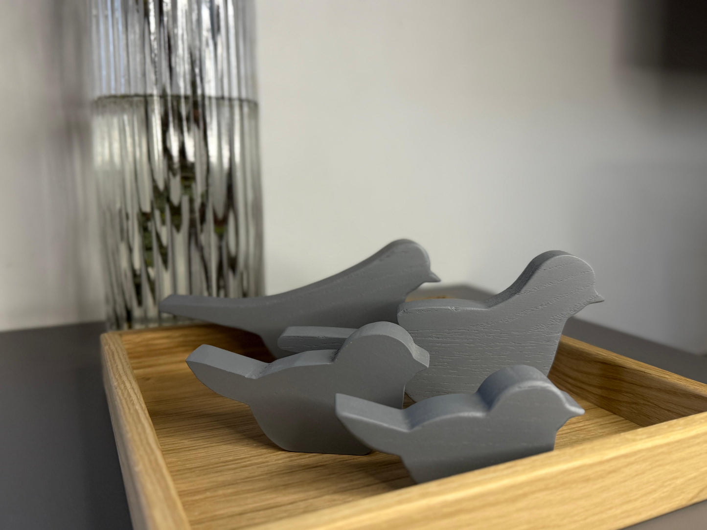 Wooden Bird Decor Set of 4
