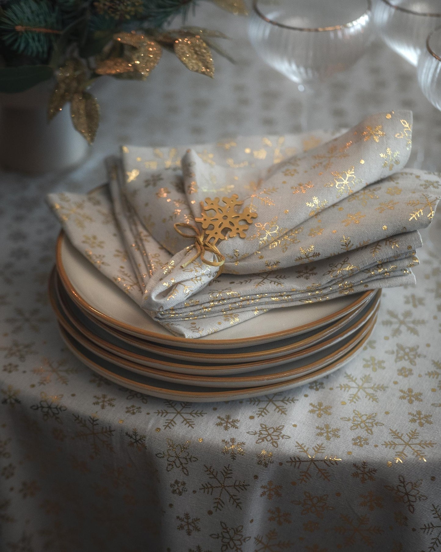 Napkin set SHINING SNOWFLAKES