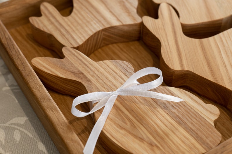 Wooden Bunny Decor Set of 4