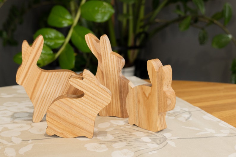 Wooden Bunny Decor Set of 4