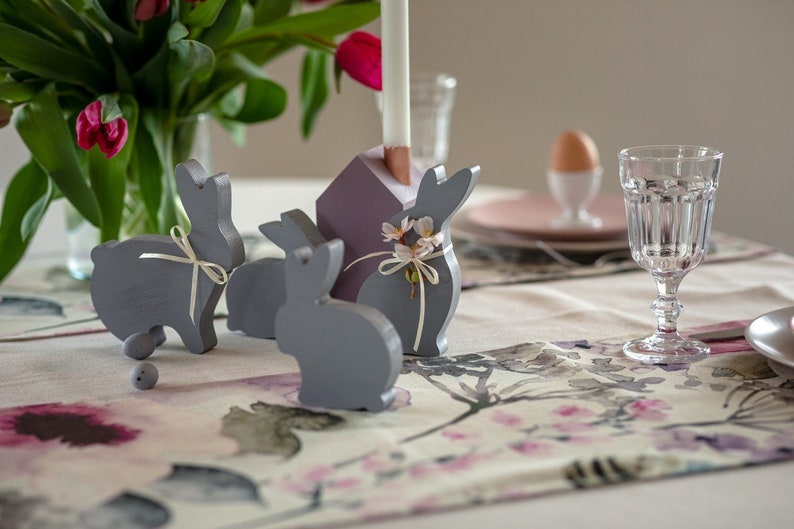 Wooden Bunny Decor Set of 4