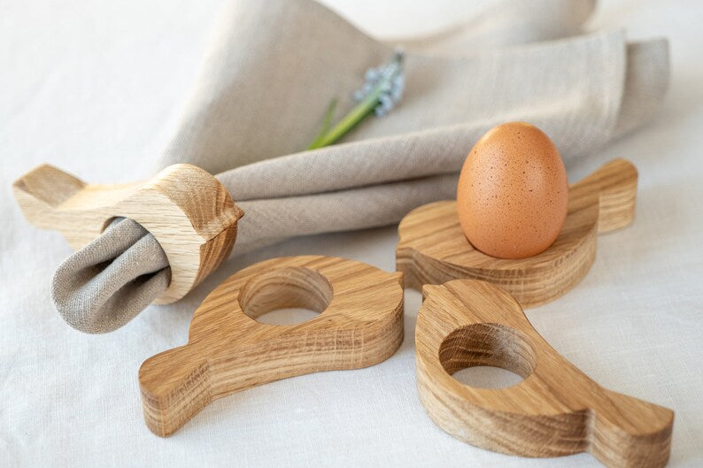 EASTER EGG CUP & NAPKIN RING SET OF 5