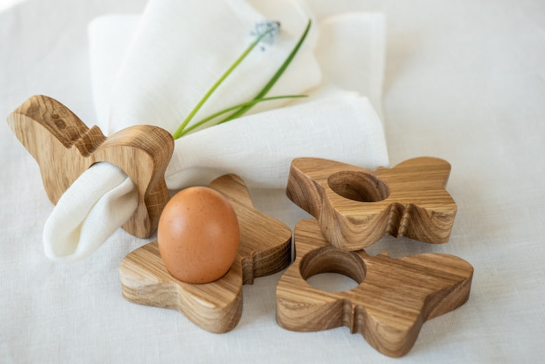 EASTER EGG CUP & NAPKIN RING SET OF 5