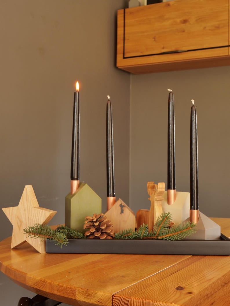 Moderns Advent wreath FOREST