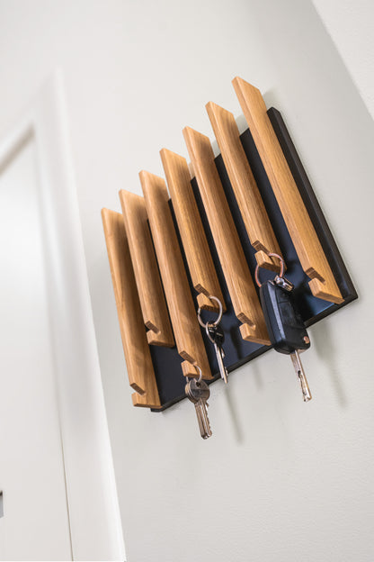 Natural color Oak Modern Entryway Key holder with no shelves