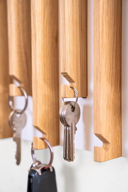 Natural color Oak Modern Entryway Key holder with no shelves