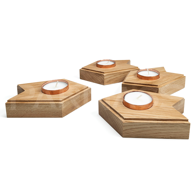 AUSEKLIS oak advent candle holder set