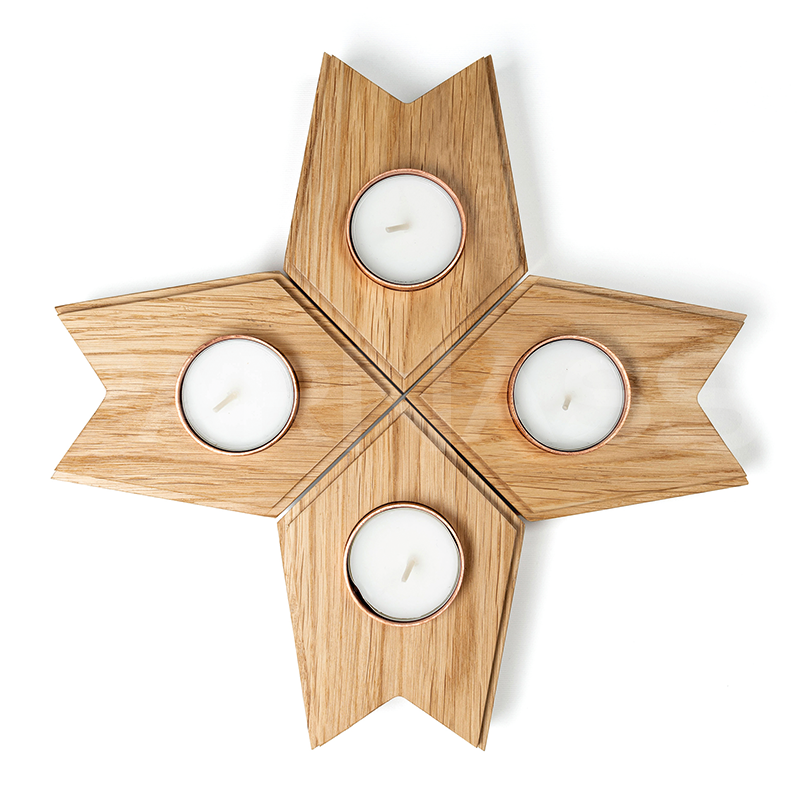 AUSEKLIS oak advent candle holder set