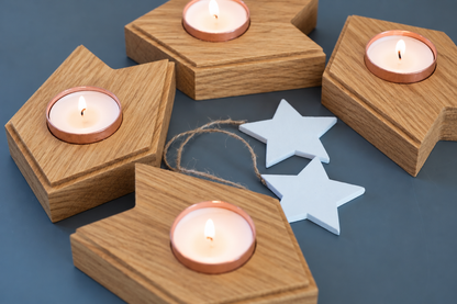 AUSEKLIS oak advent candle holder set