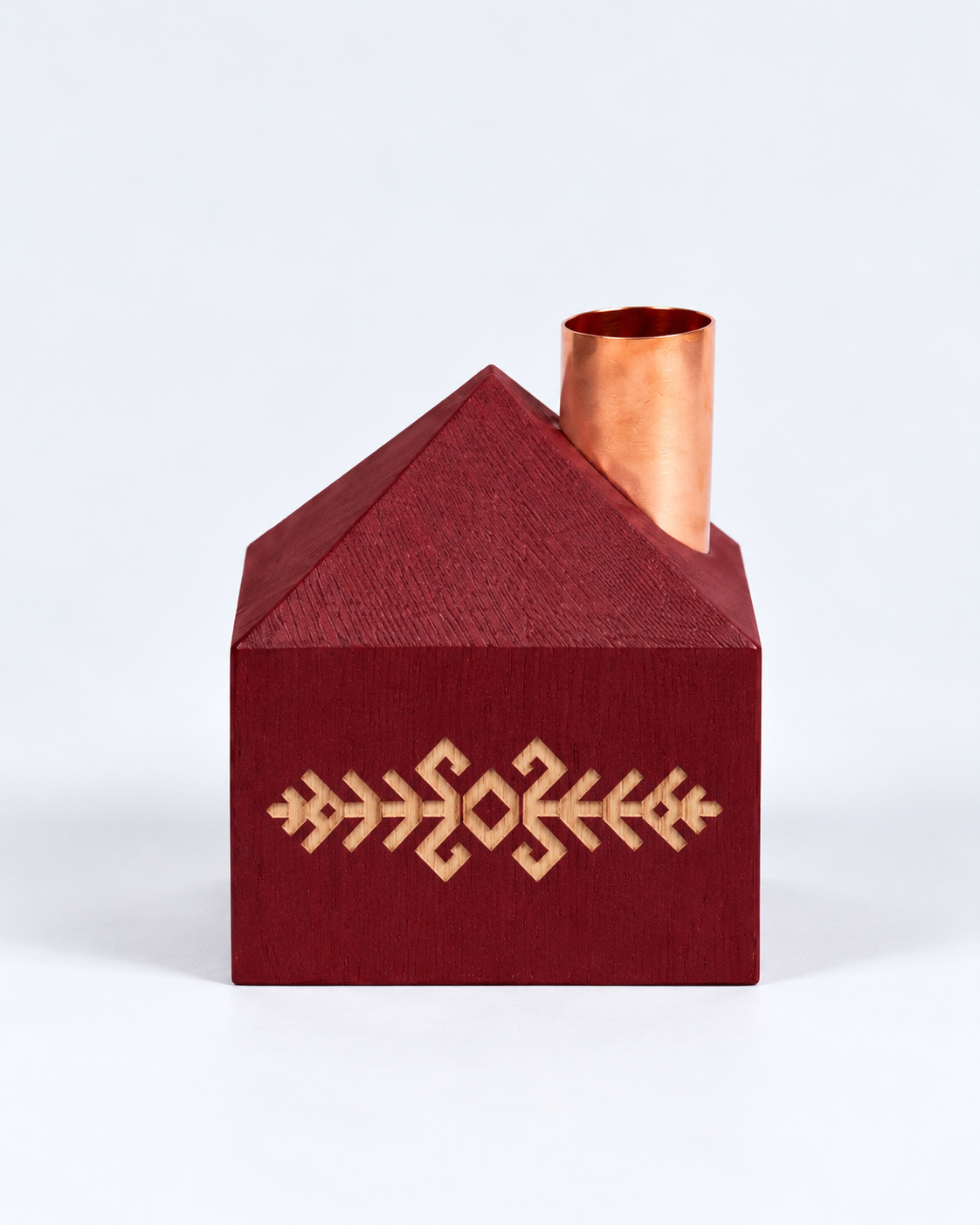 Dark red house candle holder S – Laimas slotiņa