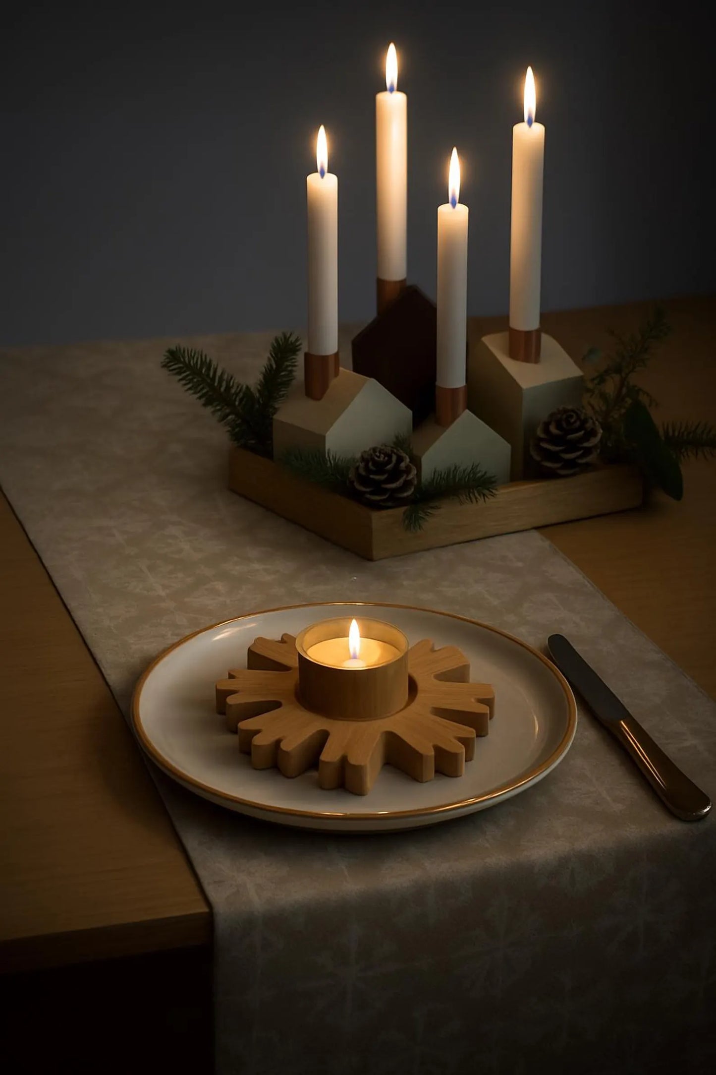 Oak Snowflake Holder Ready Gift Set