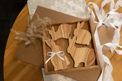 Wooden Bunny Decor Set of 4