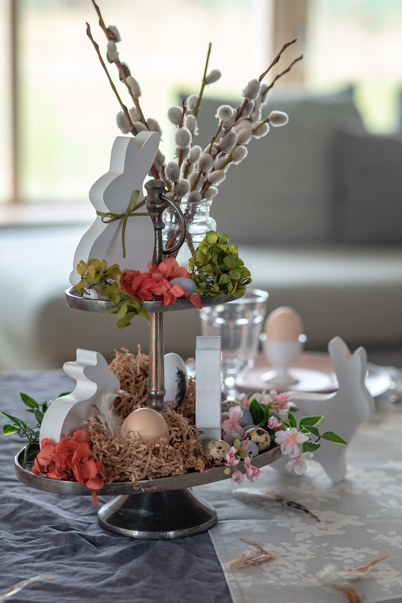 Wooden Bunny Decor Set of 4