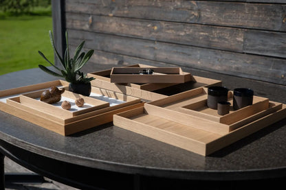 Oak Wood Serving Tray with Natural Oak Base