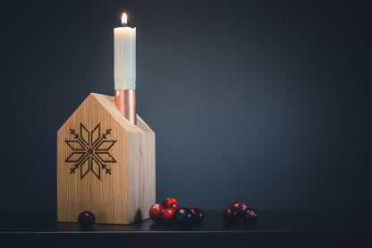 Oak house candle holder L – Auseklis