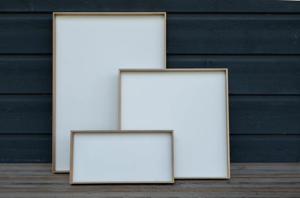 Oak Wood Serving Tray with White Base